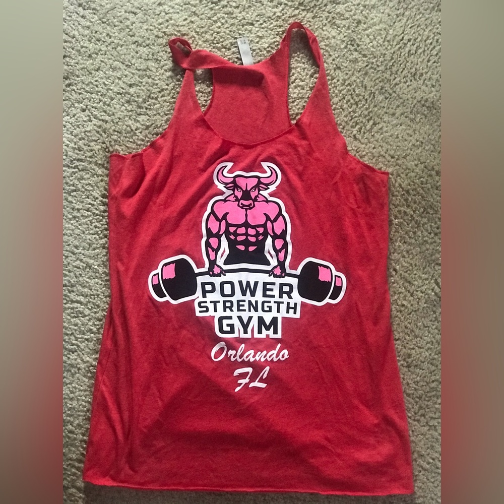 Power strength gym womens racerback tank top